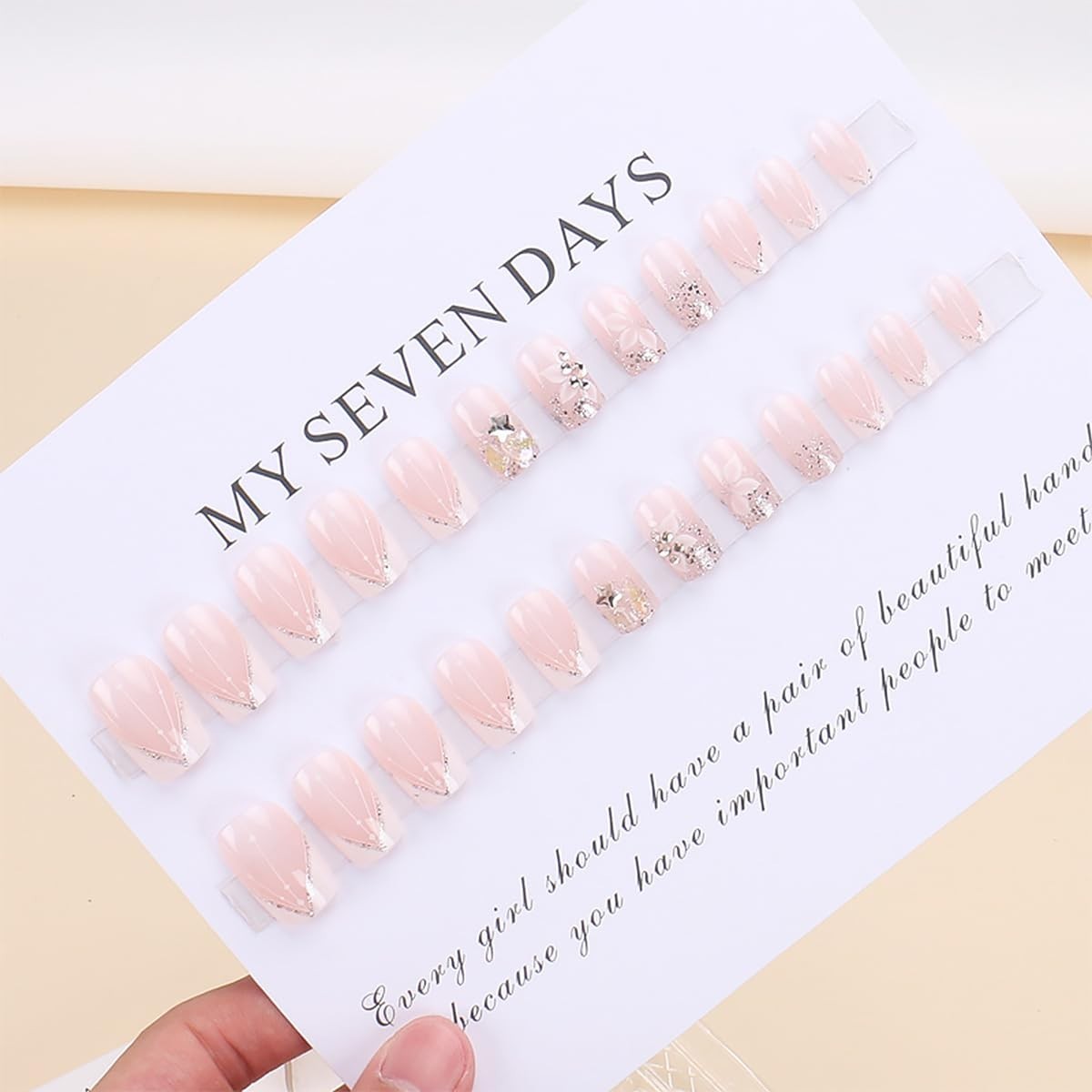 Eco-Friendly 24pcs Short Square Press on Nails – Easy to Apply Glossy Finish