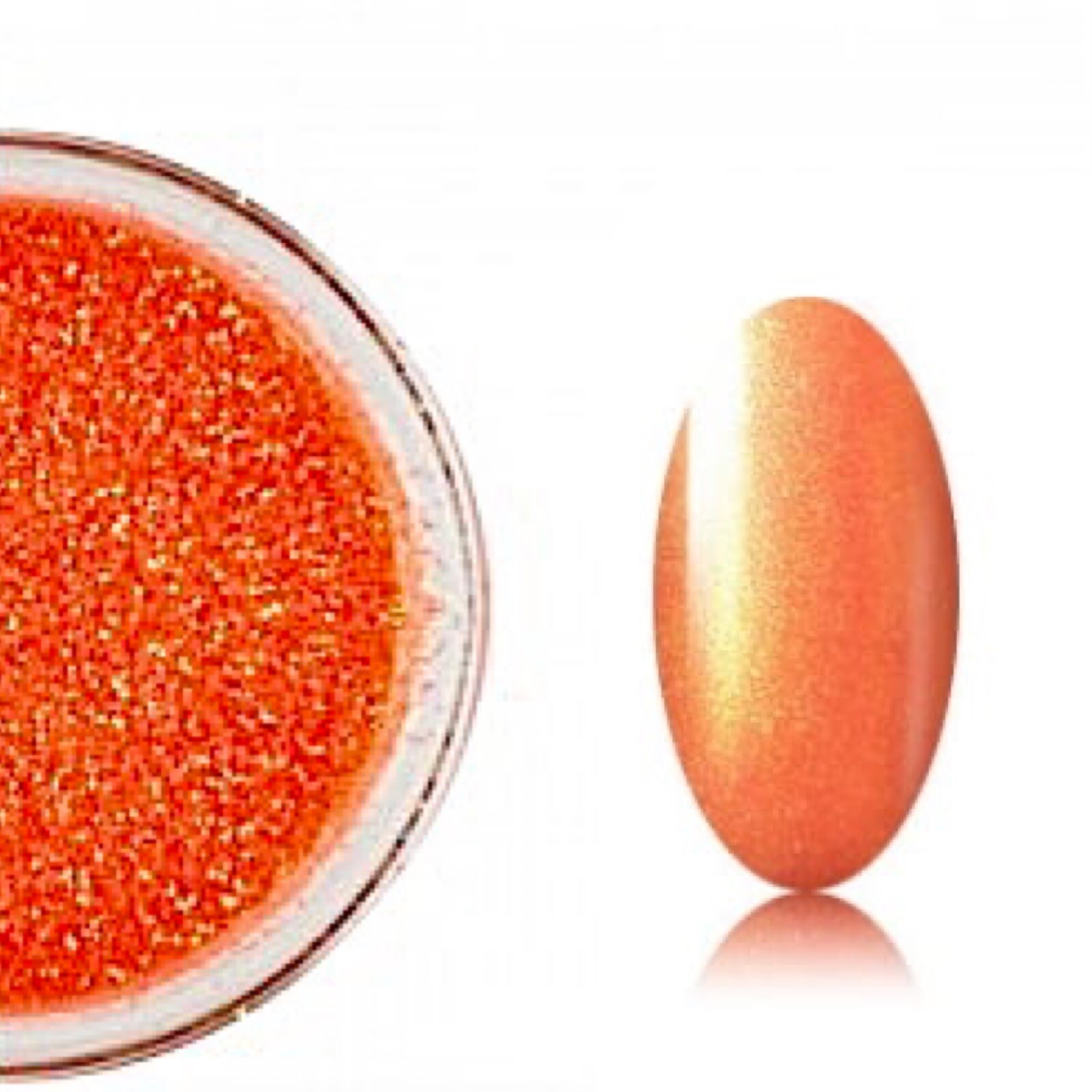 Orange Nail Glitter Mermaid Effect Iridescent Neon for Varnish, Acrylic & gel 05