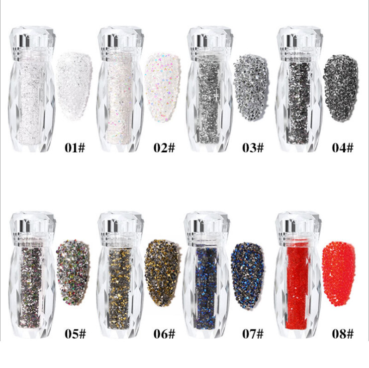 8 Colors Manicure Decor Mini Caviar Micro Beads Nail Art Crystals Glitter Set