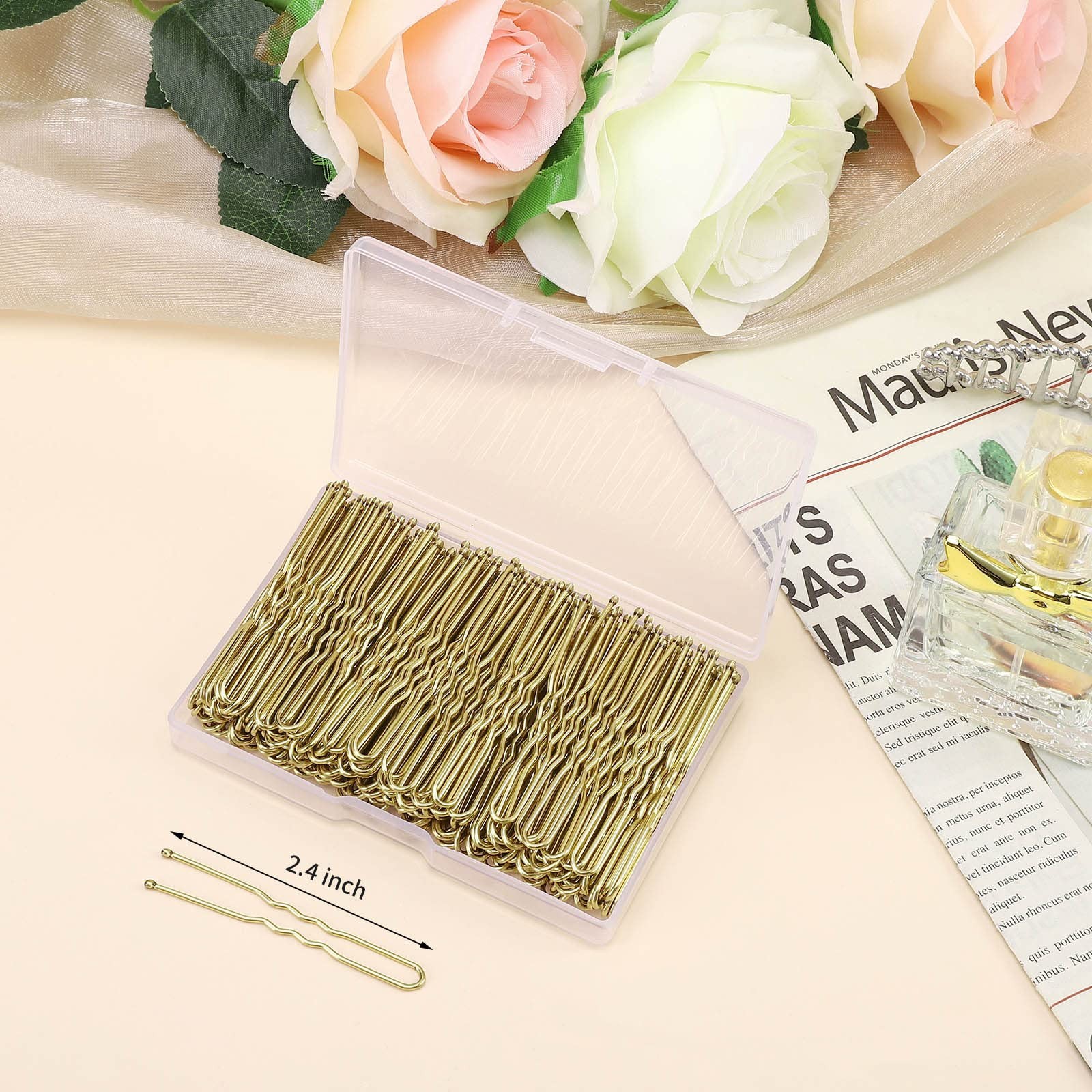 Cehony U Shaped Hair Pins, 200 Count for Women 1 (Pack of 200), Blonde