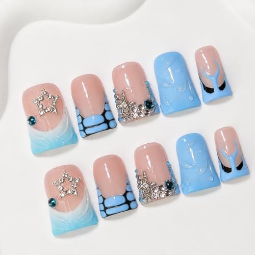 Luxury Press on Nailshort Duck Handmade 3D Unique Reusable ABMaterial S Style4