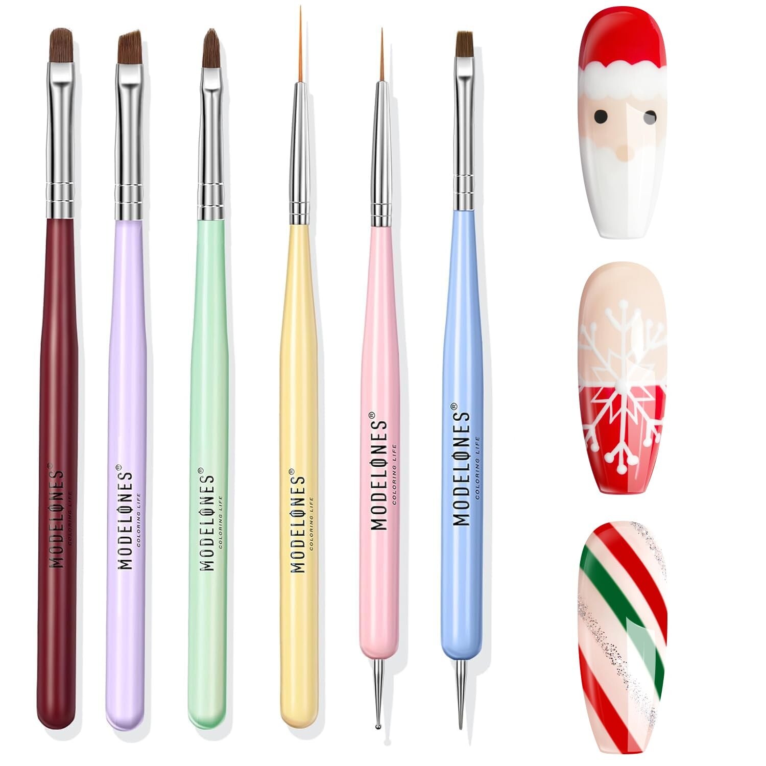 Premium Nail Art Brush Set – 6 Different Brushes for Exquisite 3D Designs