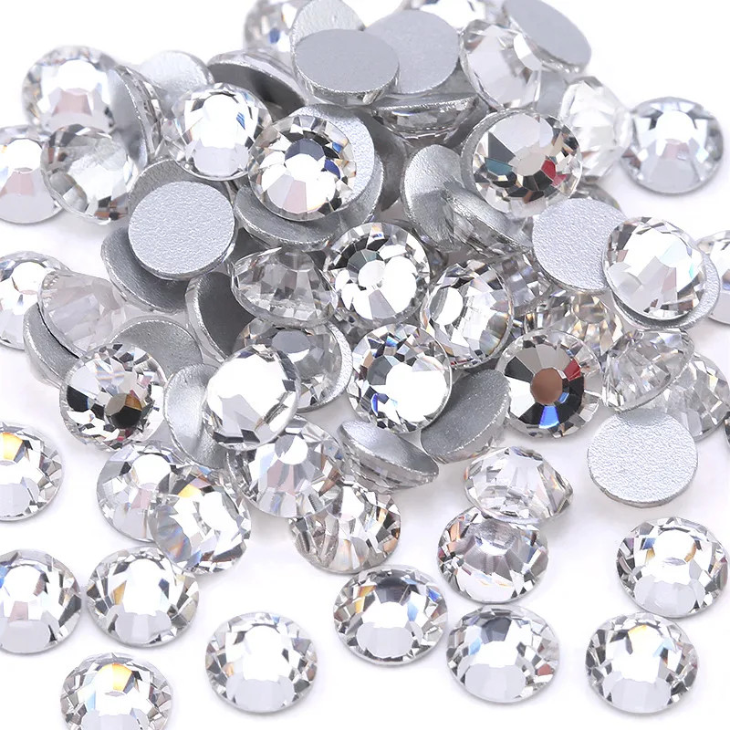 2025 Top quality SS3-SS50 Clear Crystal White 3D Nail Art Decoration rhinestones
