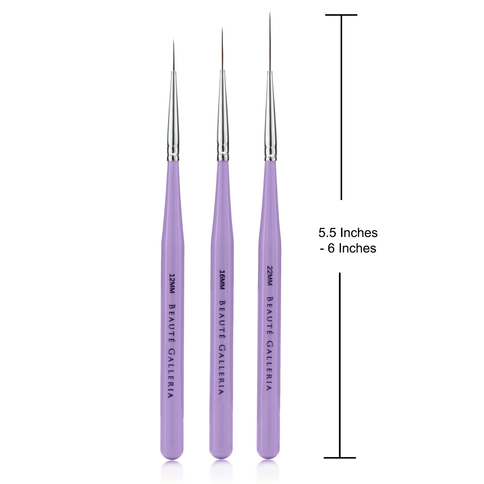 3 Pieces Nail Art Long Striper Brush Fine Line Drawing Detail Painting Blending