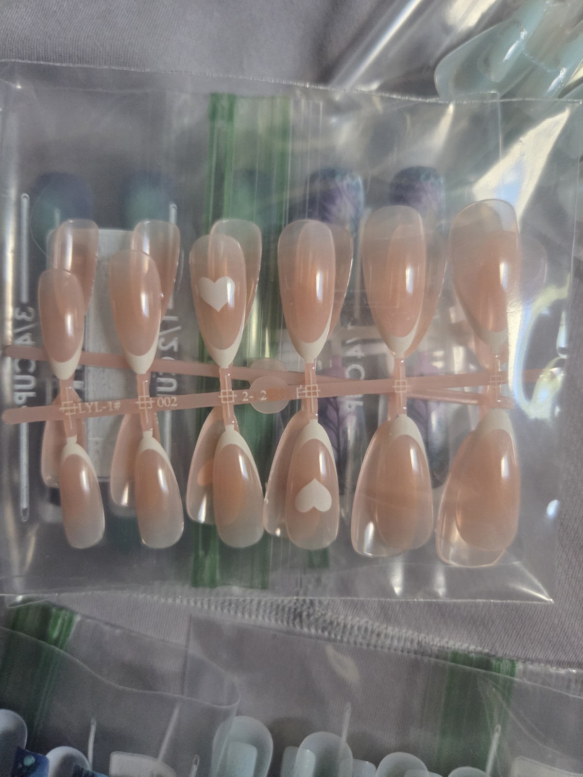 Assorted Press-On Nails Medium Handmade Multicolor Plastic