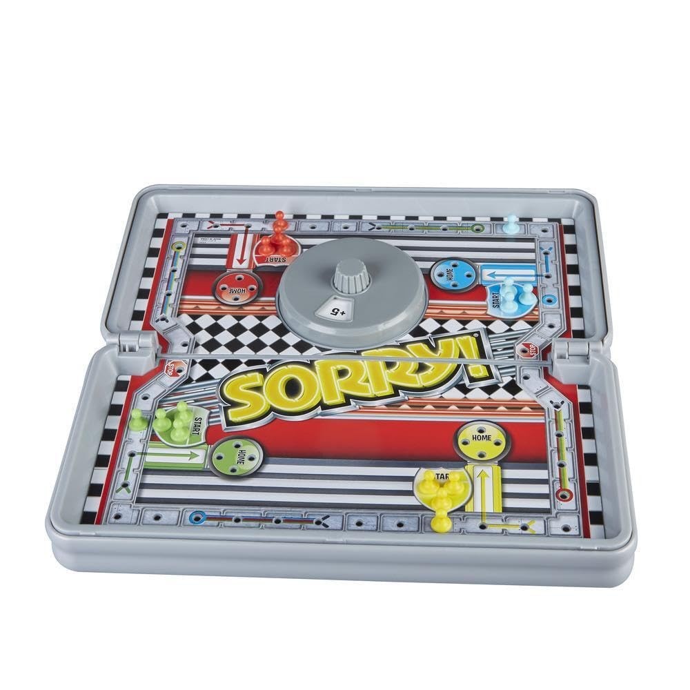 Sorry! Classic Hasbro Game Road Trip Travel Edition Medium, Red, White, Blue