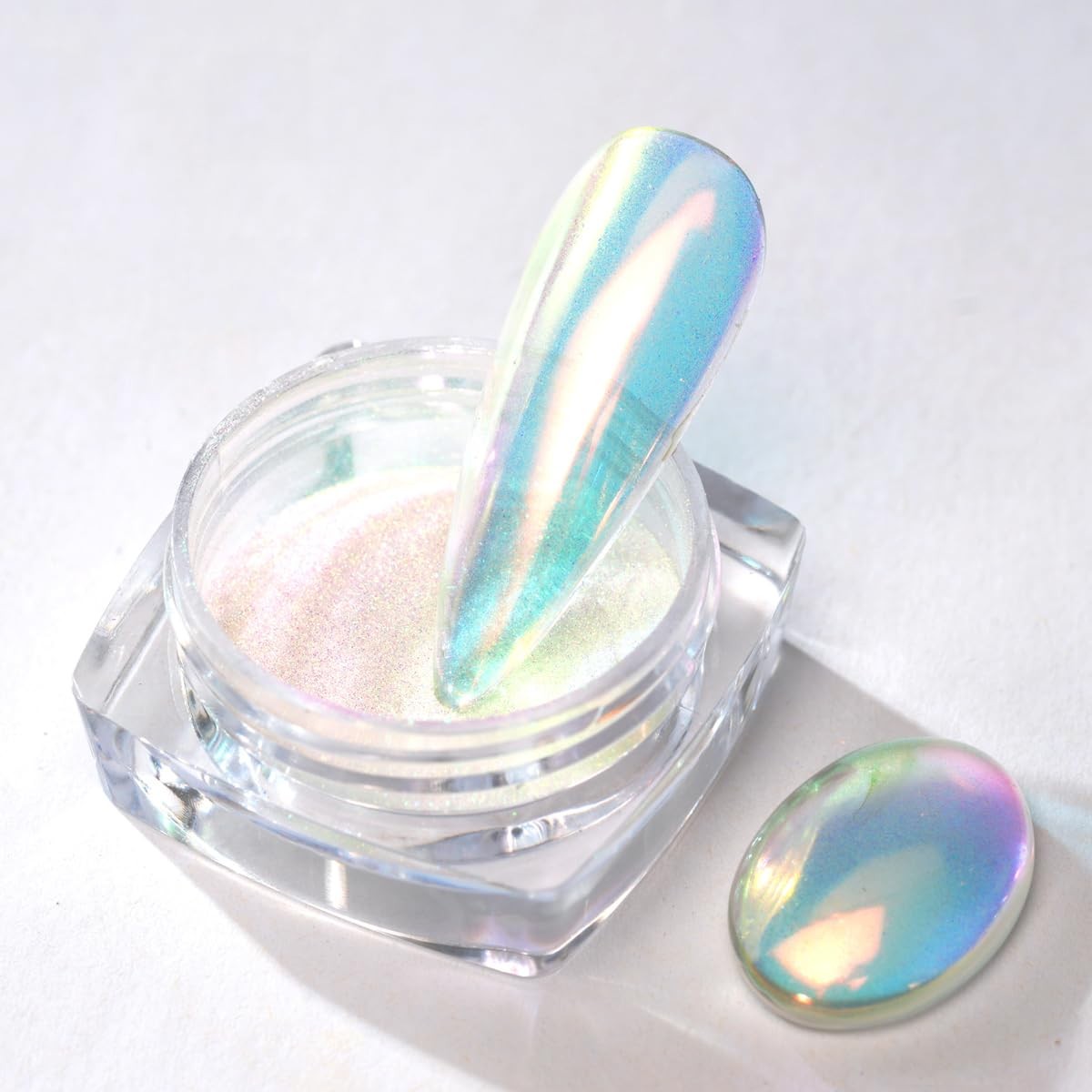 Pretty Diva 0.3g Mermaid Unicorn Chrome Nail Powder, Aurora Iridescent Chrome…