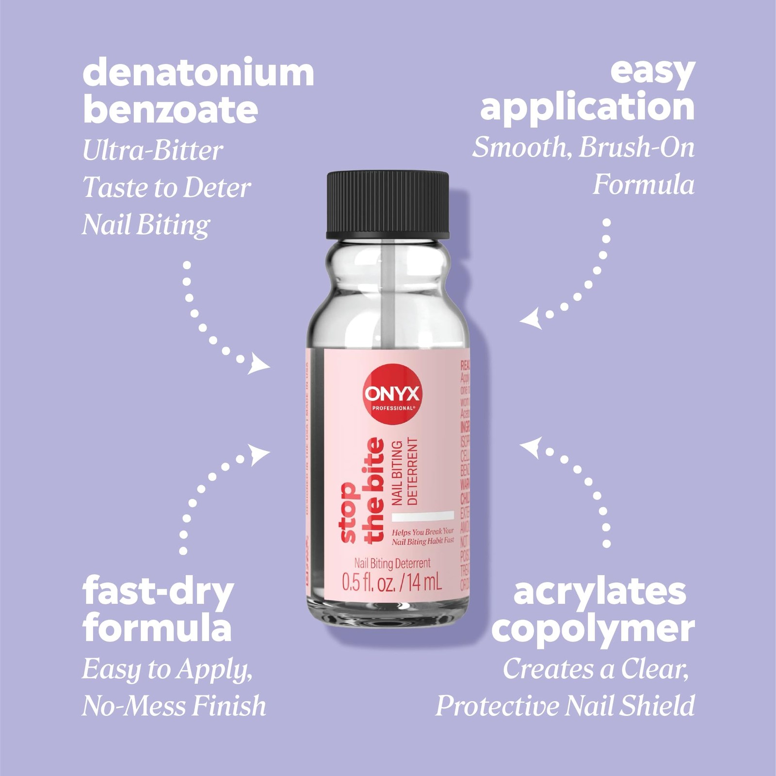 Onyx Professional Stop the Bite Nail Biting 0.5 Fl Oz (Pack of 1), Clear