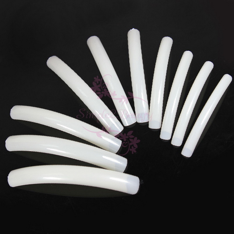100 Extra Long Curve Half Cover French Acrylic UV Gel False Salon Tips Nail Art