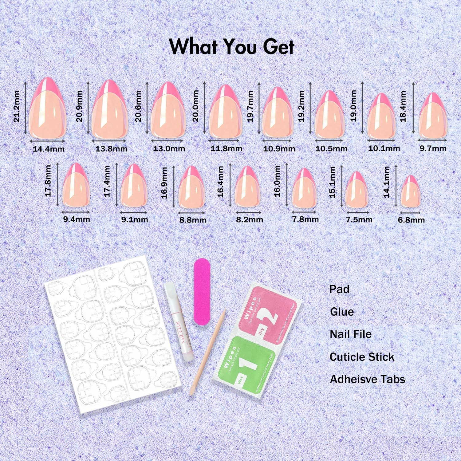 KXAMELIE Chrome Glitter Gold French Tip Press on 30 Pieces (Pack of 1), gold