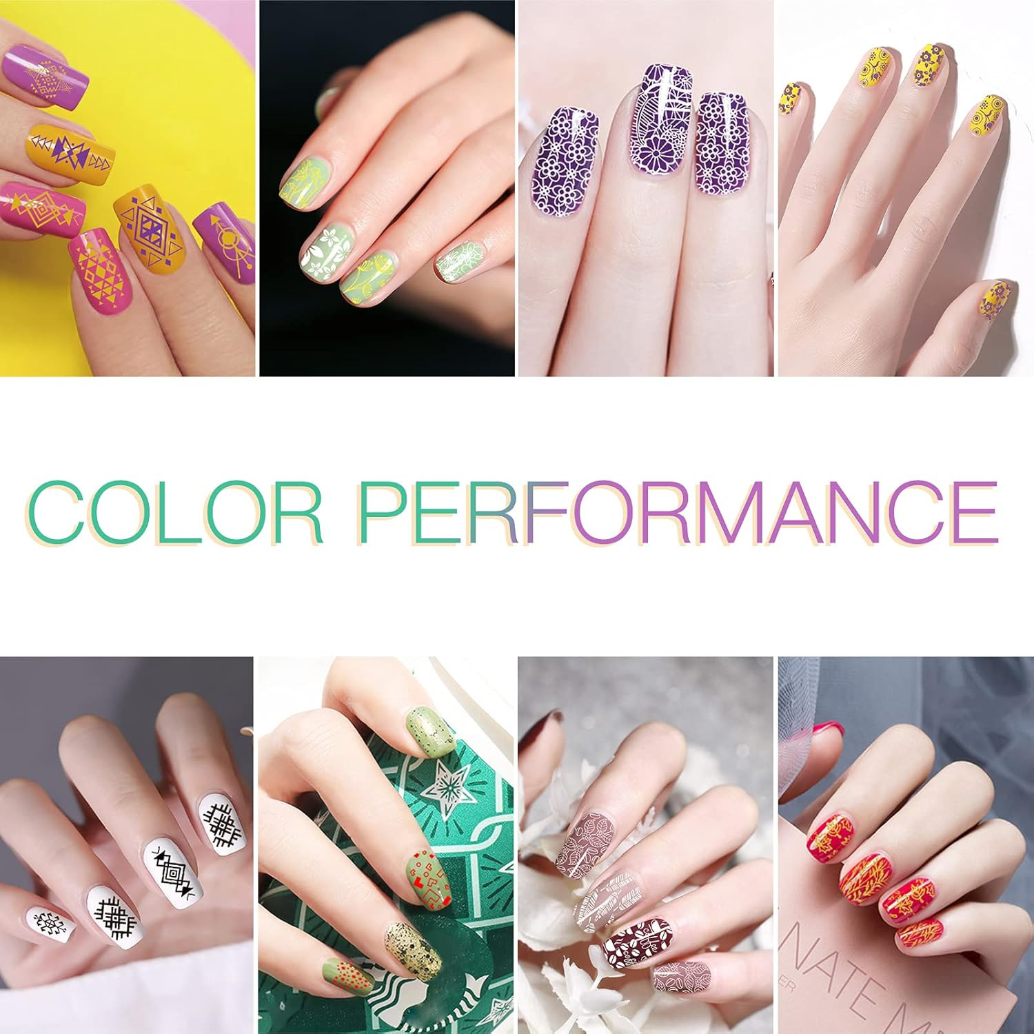 Stamping Nail Polish Gels, 12 Colors Stamping Gels 0.25 Fl Oz Soak off Printed G