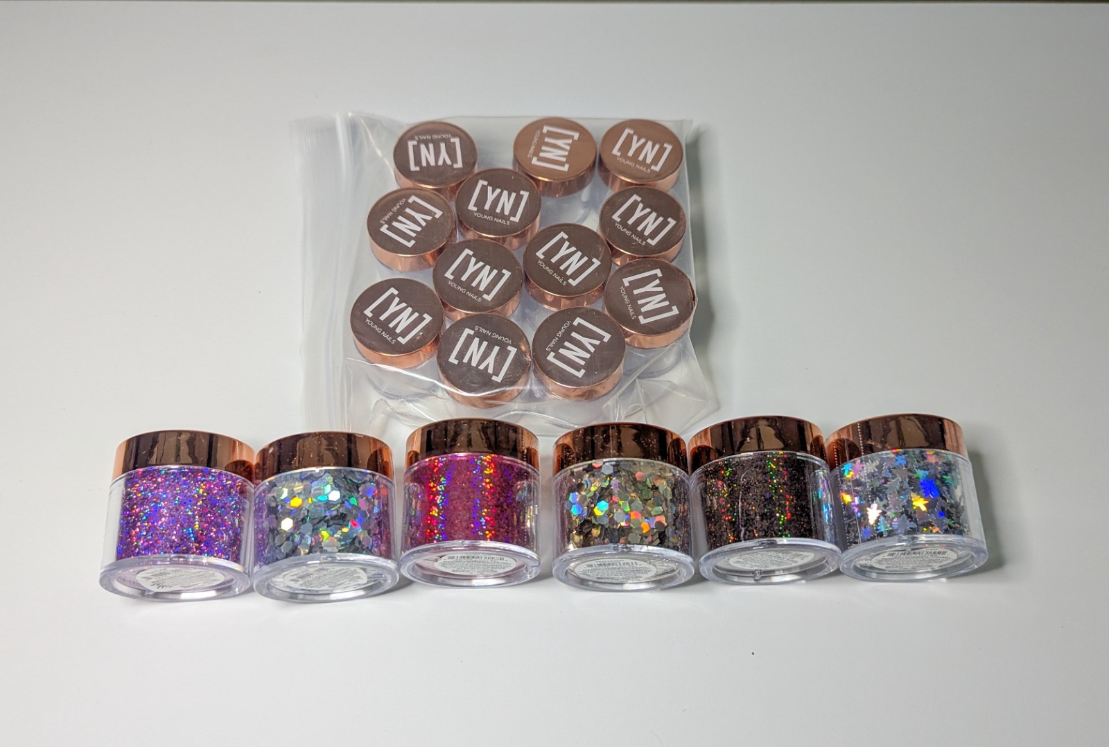 YOUNG NAILS Loose Glitter Nail Art Powders Glitter Pigment Acrylic or Gel Nails