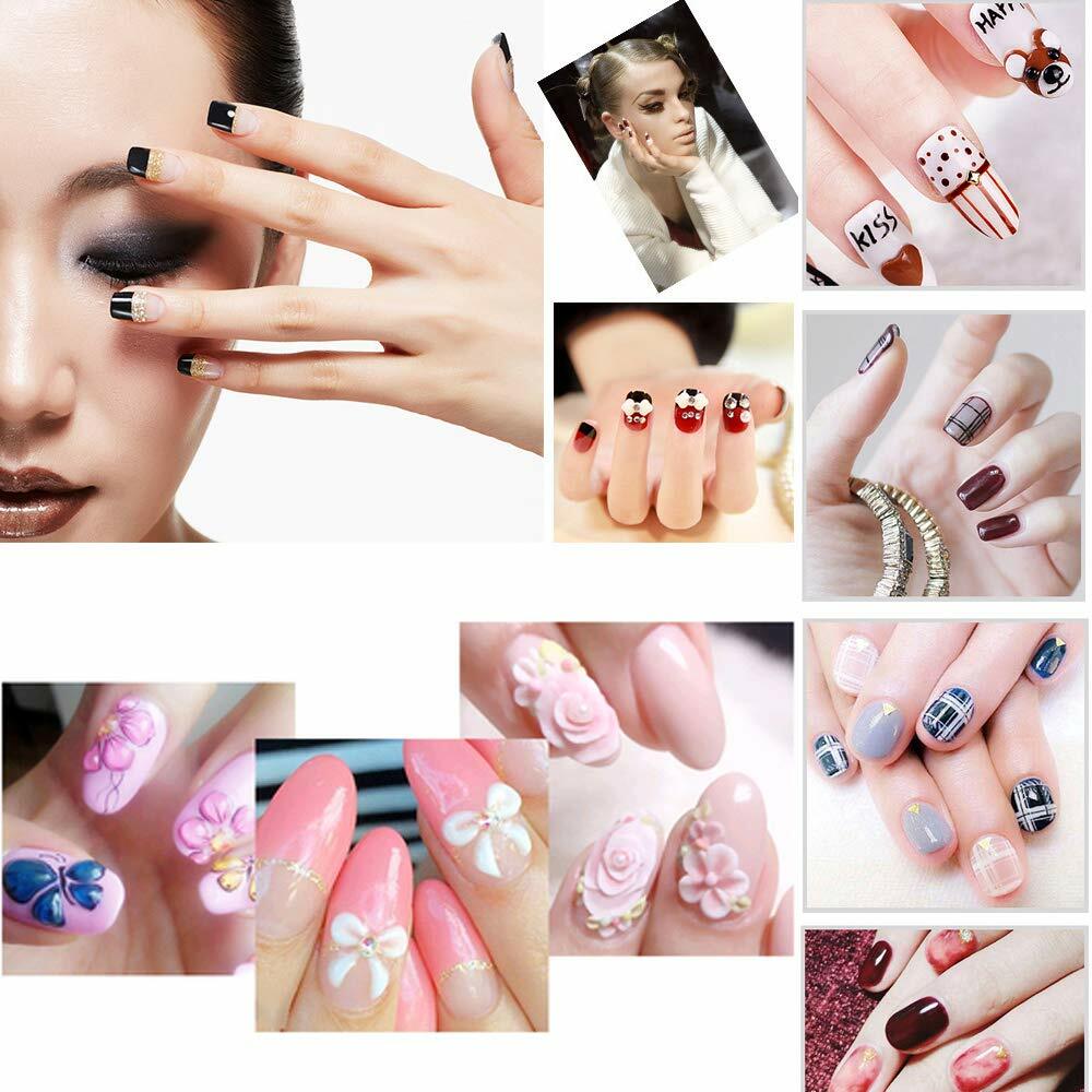 5Pcs Acrylic 3D Painting Drawing UV Gel DIY Brush Pen Nail Art Tool #4/6/8/10/12