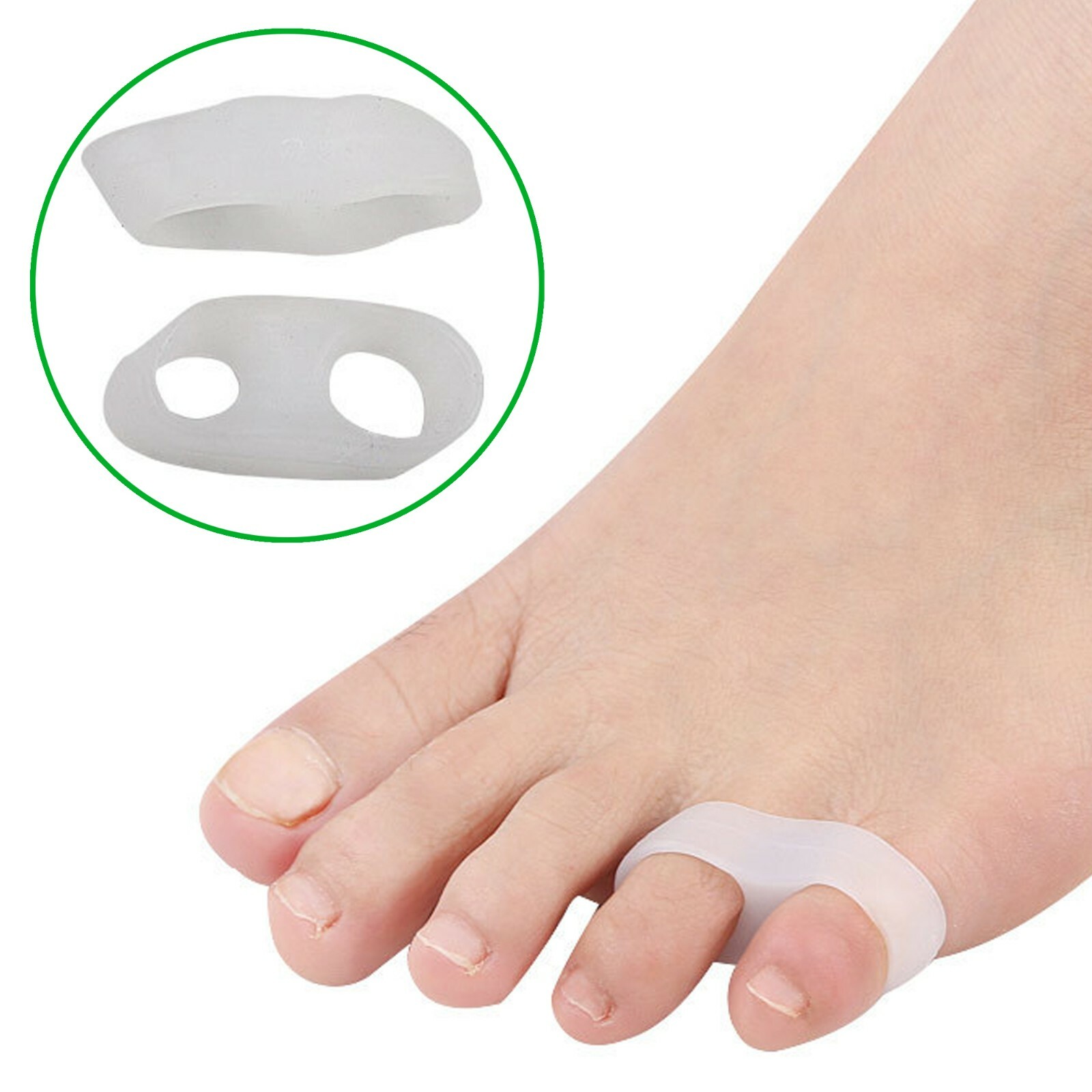2x Toe Little Bunion Separator Gel Silicone Corrector Pain Relief Foot Pinky