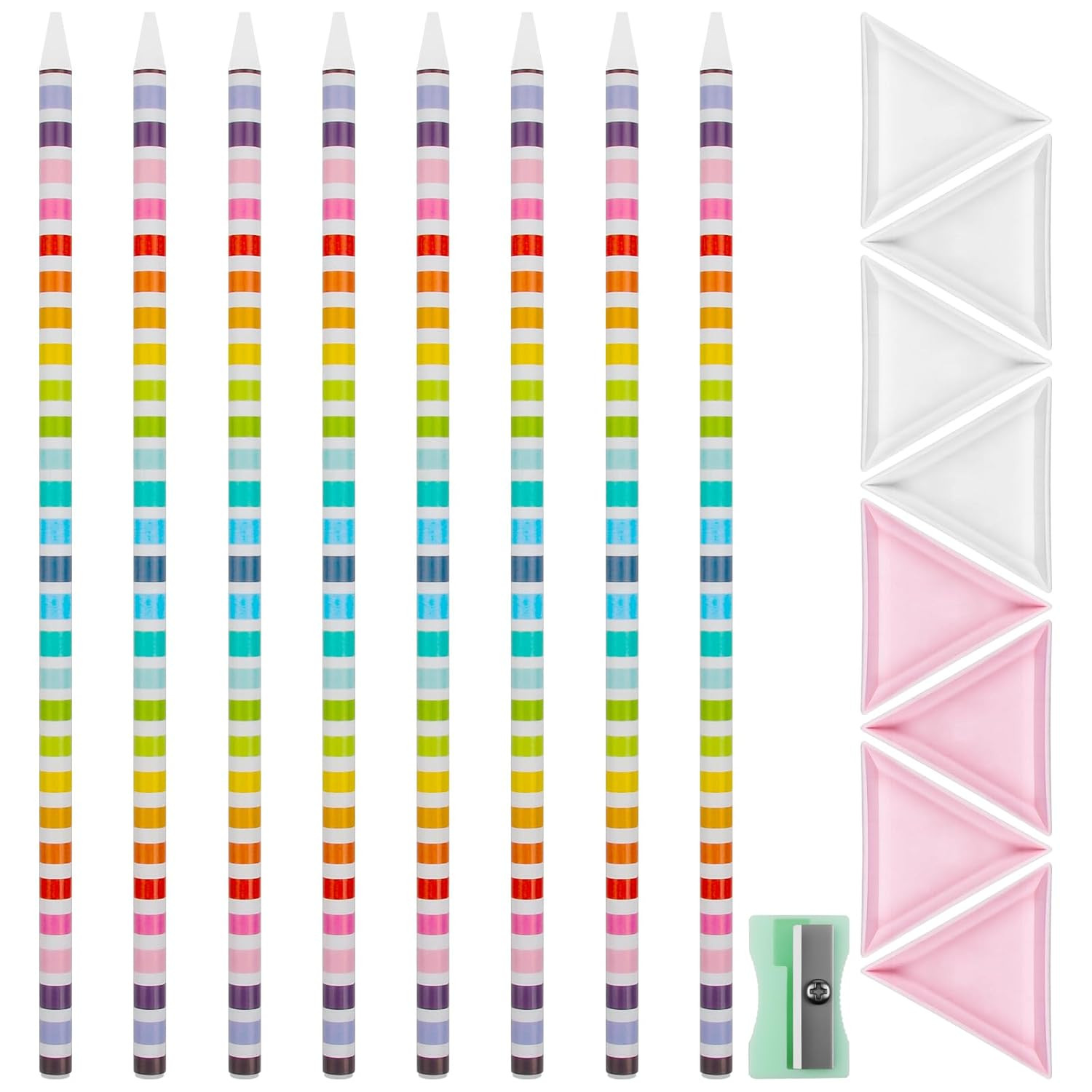 17-Pcs Rhinestone Picker Wax Pencils Set with Trays & Sharpener for Diamond Art