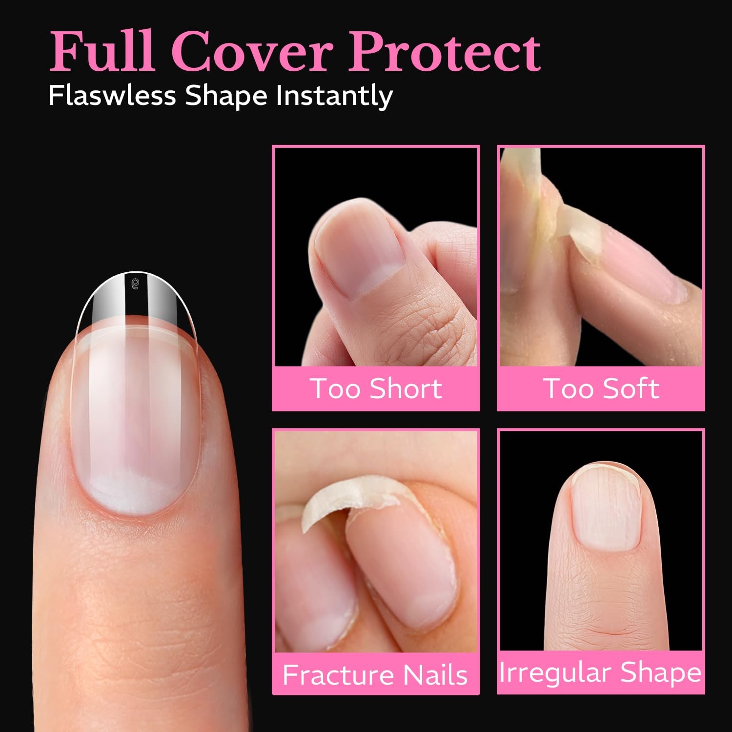 Short Oval Round Nail Tips, 600pcs Pre 600 Piece Assortment,