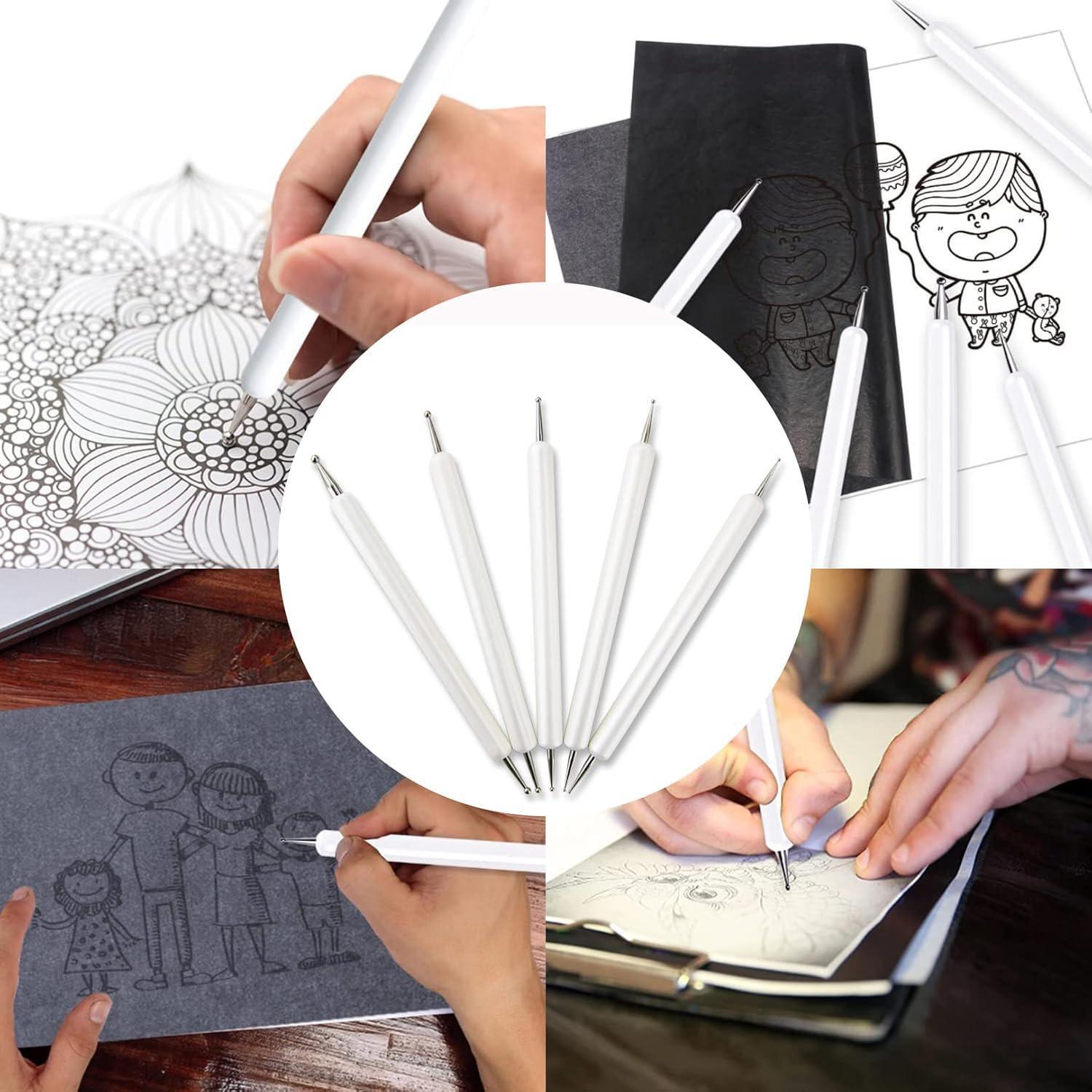5Pcs Embossing Tool Set with Different Size Double End Tracing Dotting Tool Set