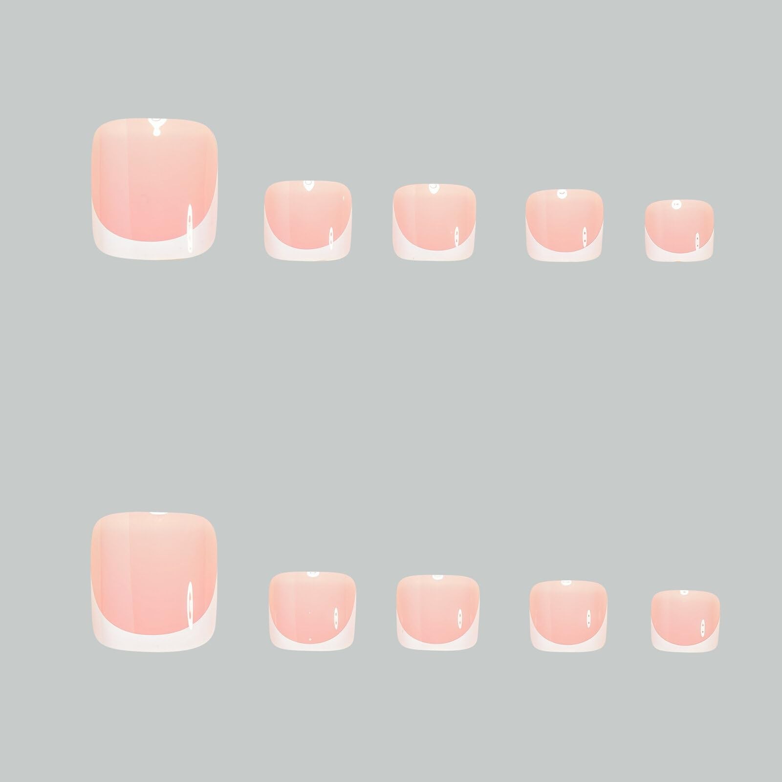 Generic Toenails Nude White French Tip 24 Pcs