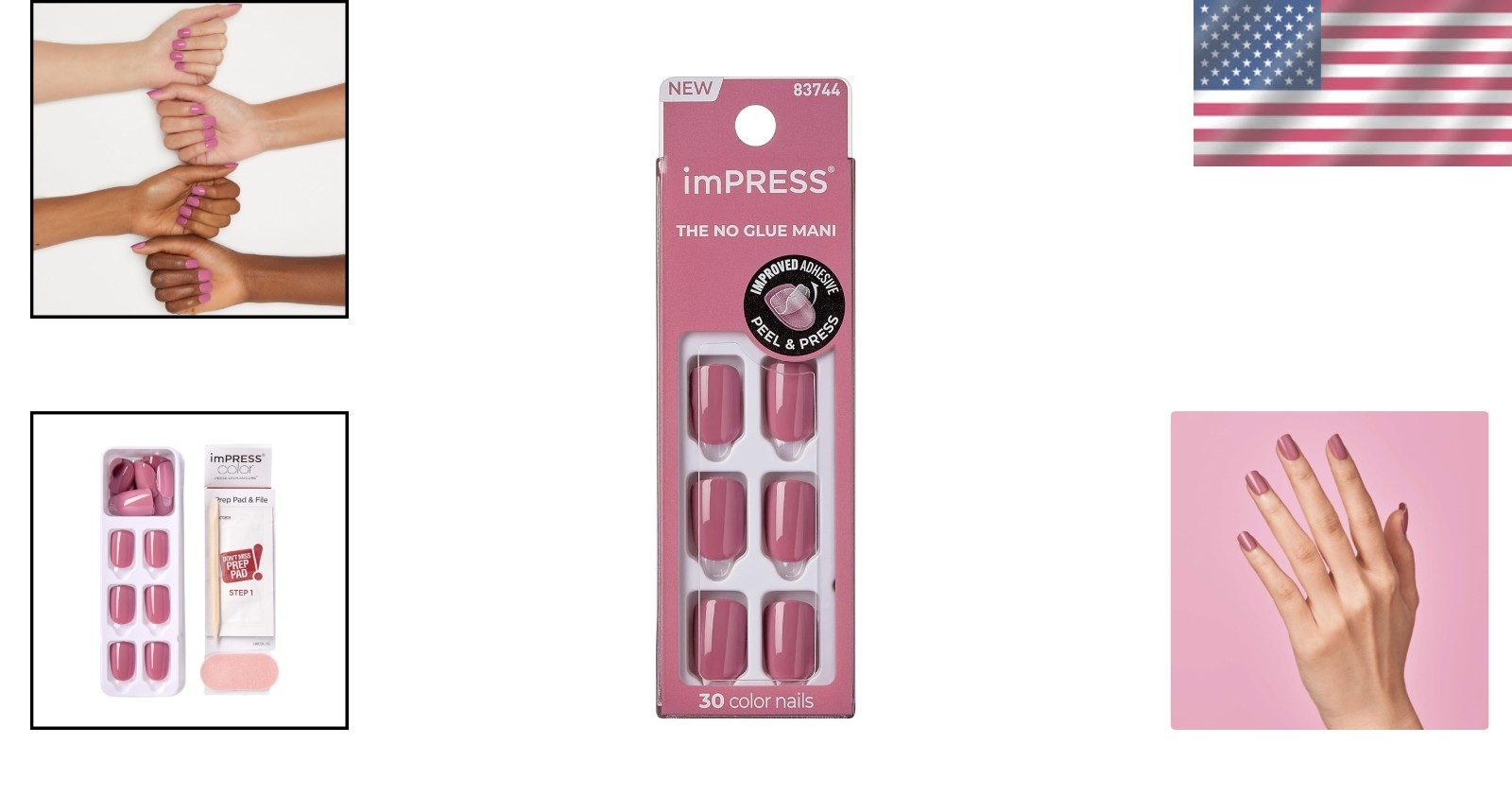 Petal Pink Kiss Press-On Nails – 30 Solid, Shimmery Nails for Quick Manicures