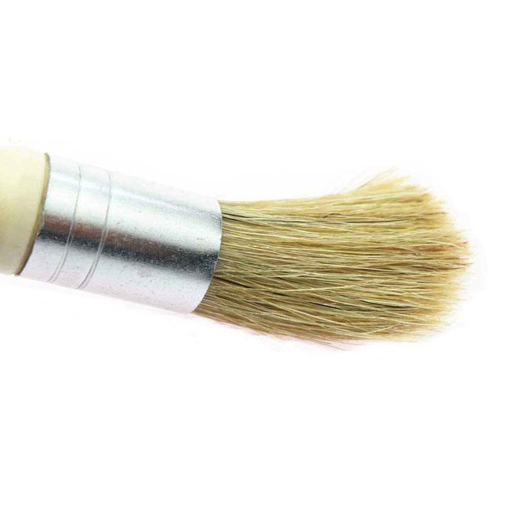 Glue Brush set,3 Pack Professional Narural Wooden Round Glue Wax Brush for Paint