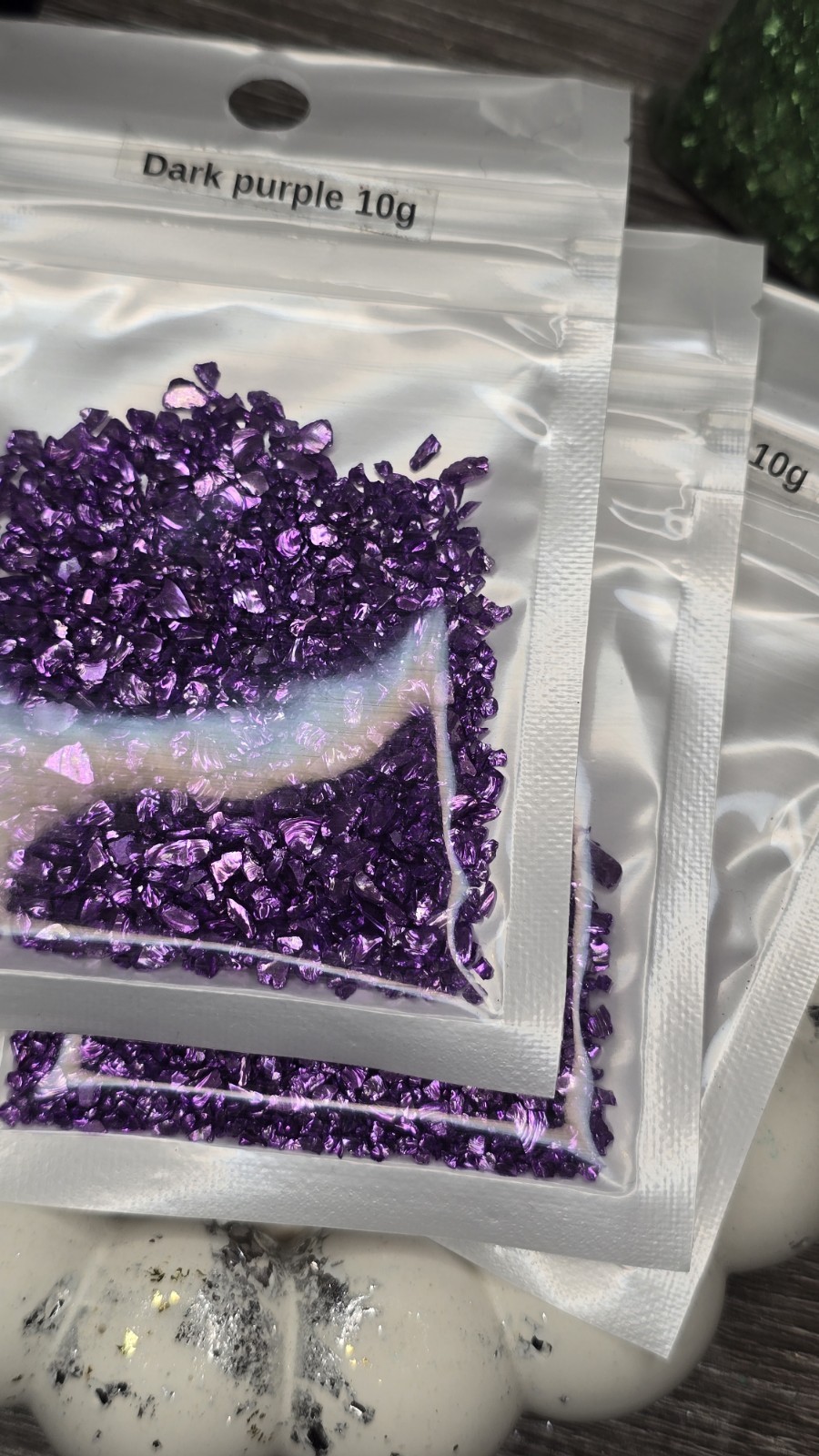 10g bag dark purple crushed glass craft decoration