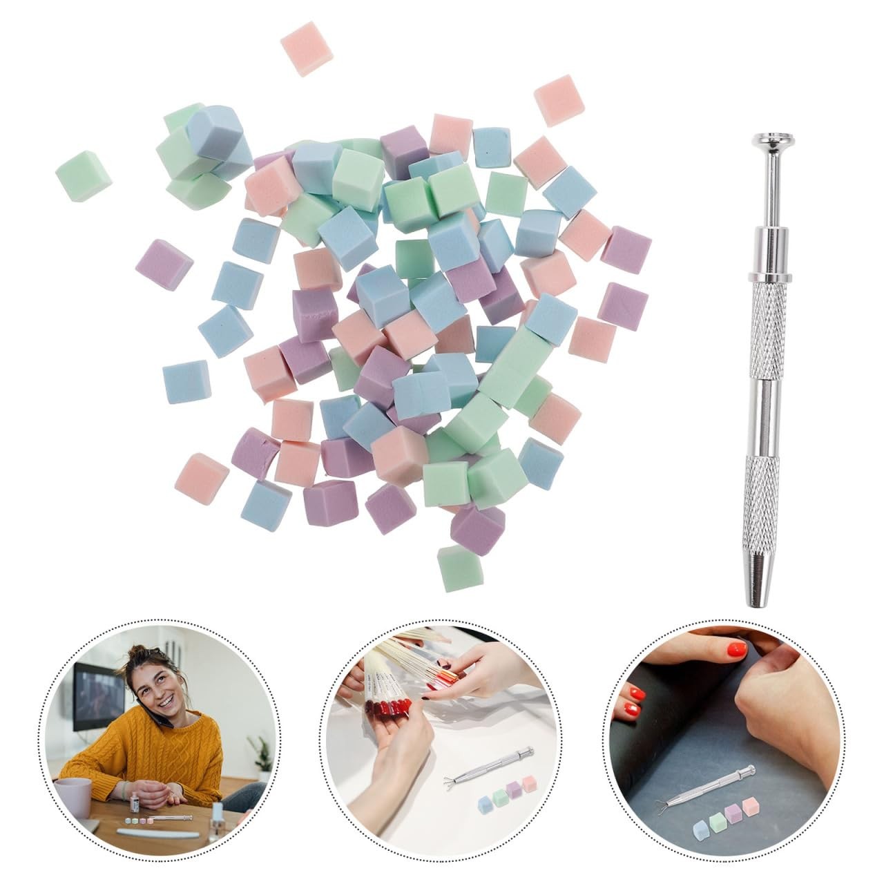 FOMIYES Nail Art Tool Set – Multi-Functional Gradient Sponges & Grabbing Pen…