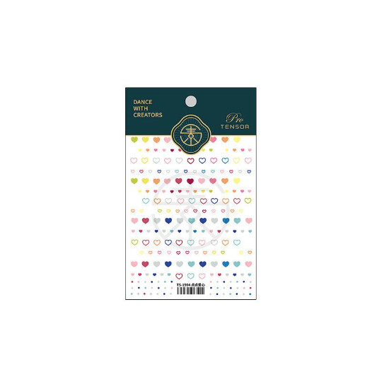 5D Colorful Heart Nail Stickers, Self-Adhesive Nail Stickers, Point (439)