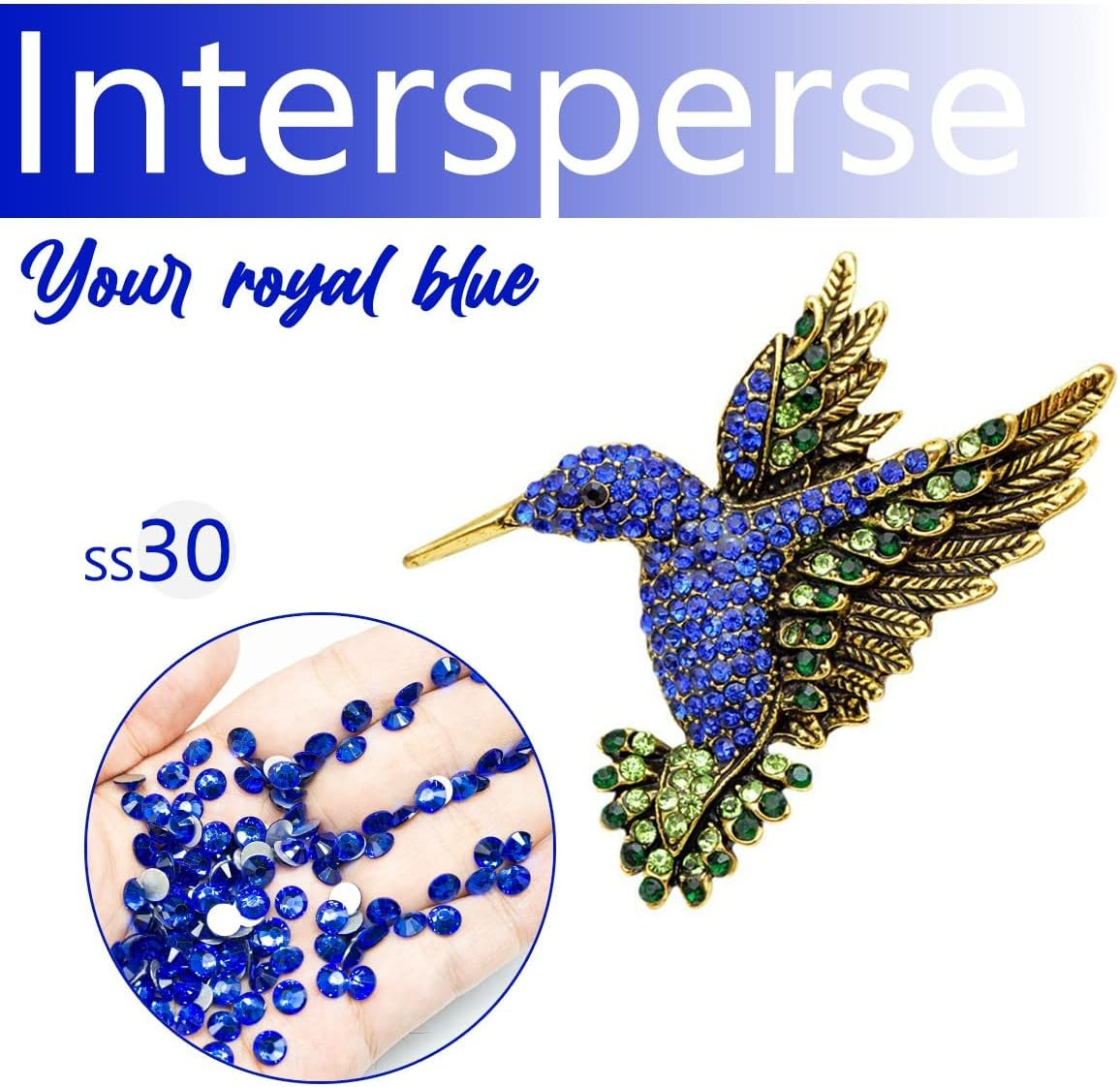400Pcs SS30 Royal Blue Nail Rhinestones Bulk Crystal Sapphire Nail Art 6Mm Nail