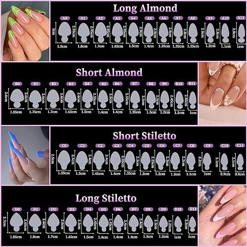 288PCS Nail Dual Forms for French Nails, Dual Nail Forms Molds Acrylic Nail