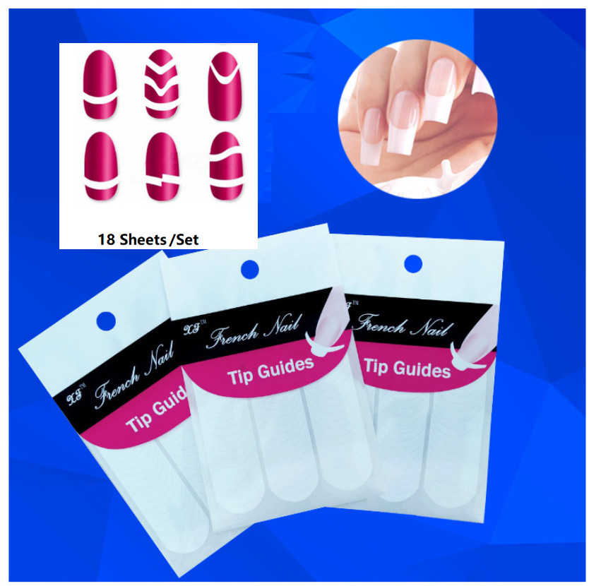 18 Styles French Tip Sticker Manicure Stripe Edge Nail Art Toe Decoration NH20