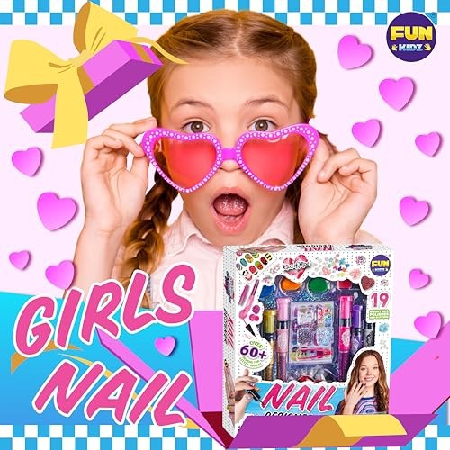 Nail Polish Pens Kit for Girls Ages 7-12, FunKidz Nail Pen Combo Kit Teen Gift