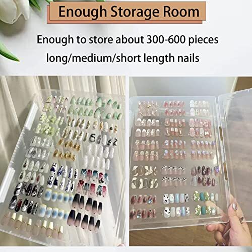Large Press On Nail Organizer Press On Nails Display Box-(12*9*0.8 inch)