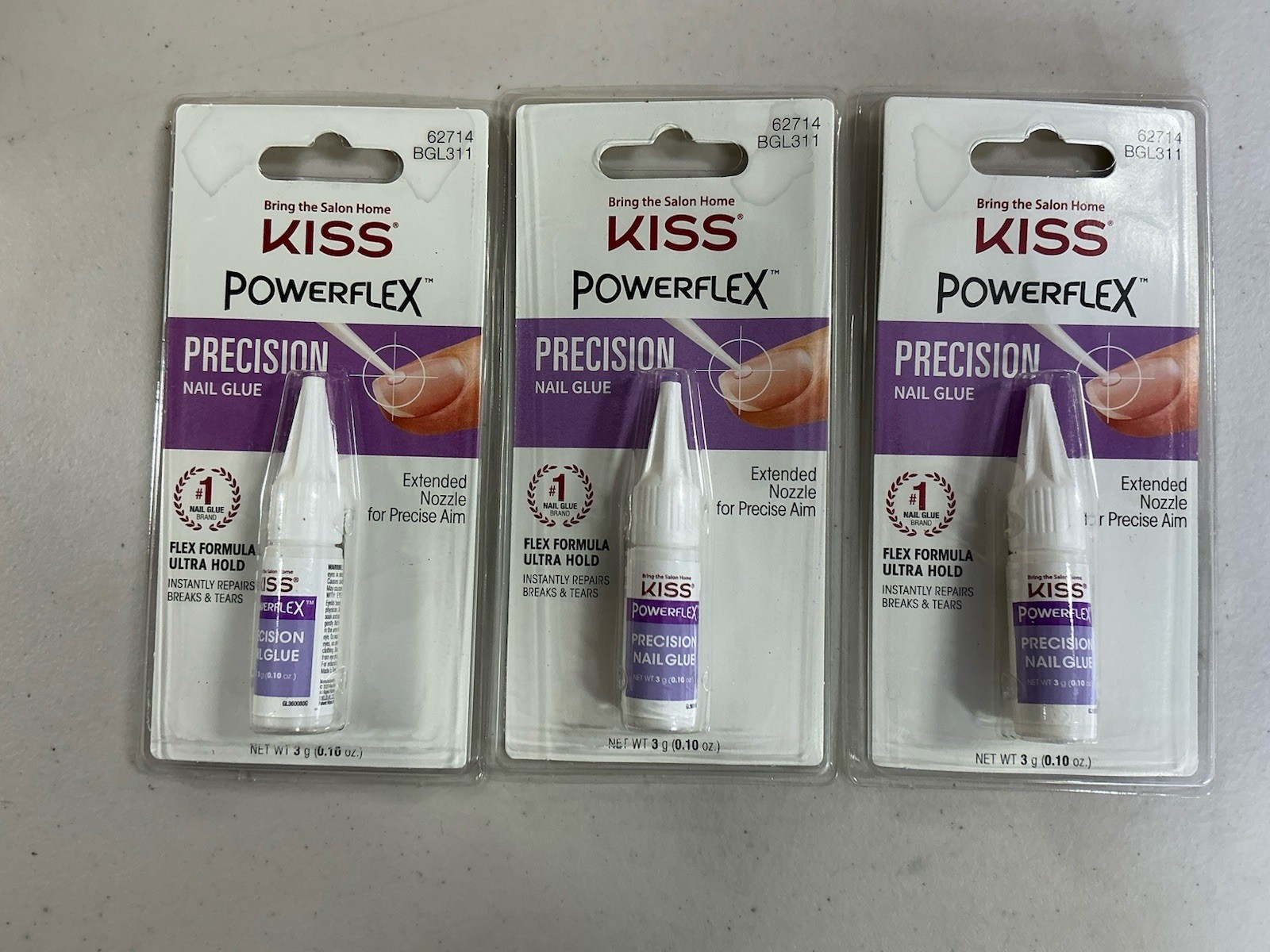 Kiss Nail Glue Kiss Power Flex Precision Nail Glue Set Of 3