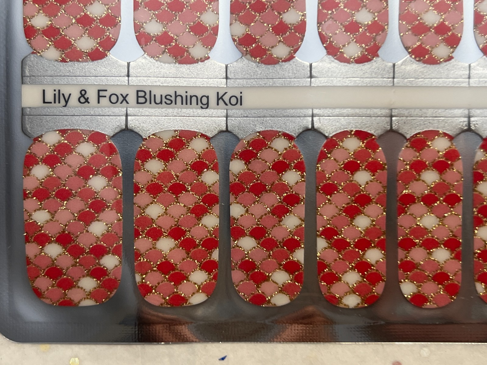 1 SET Lily and Fox Nail Wraps Stickers Self Stick Manicure Sealed Blushing Koi