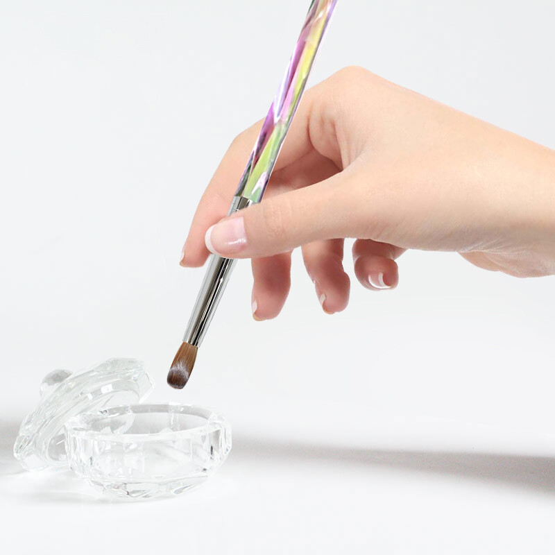 100% Pure Kolinsky Acrylic Nail Brush for Manicure Powder Diamond Handle 8-16