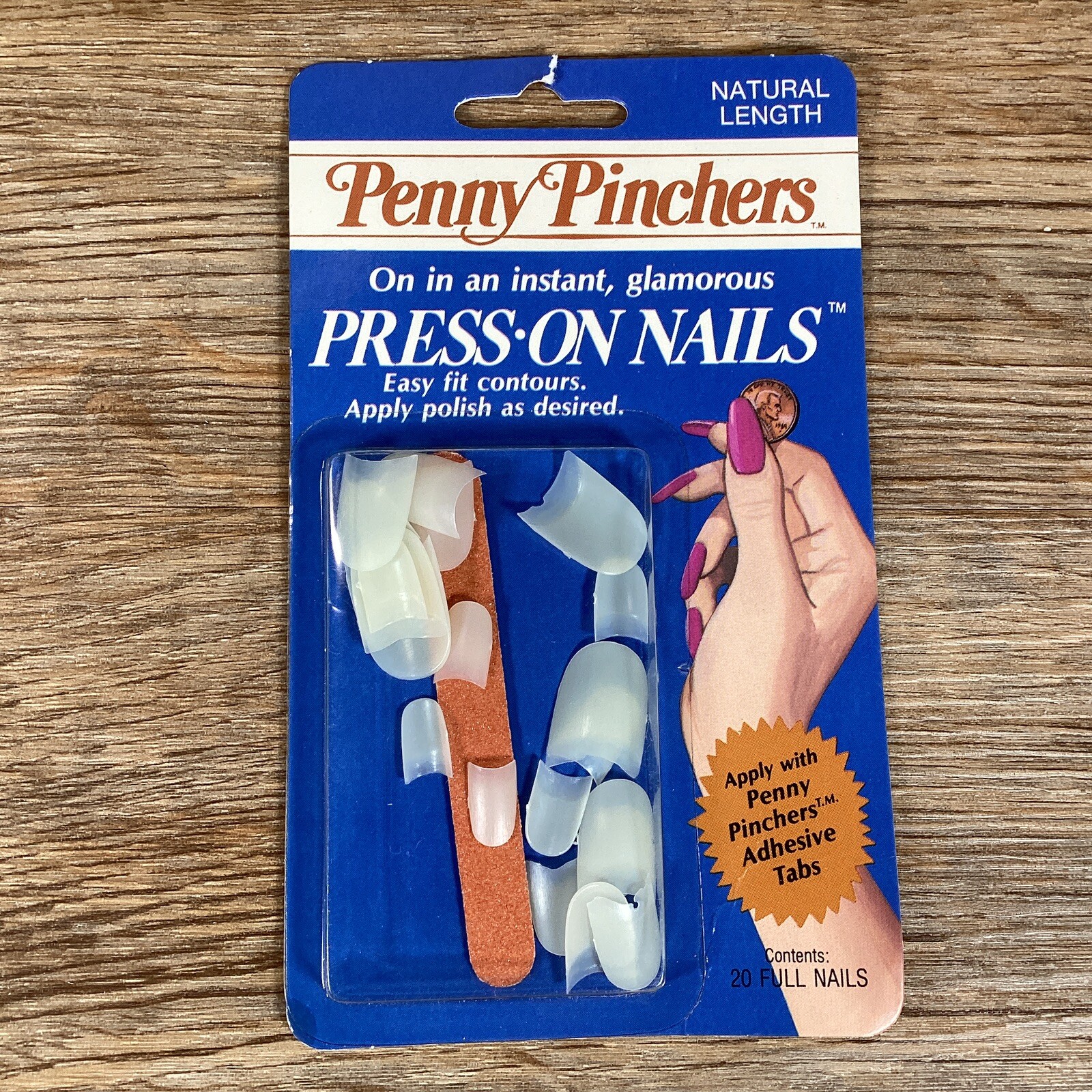 New Vintage Lee Penny Pinchers Press On Nails, Fake Finger Nail, Retro
