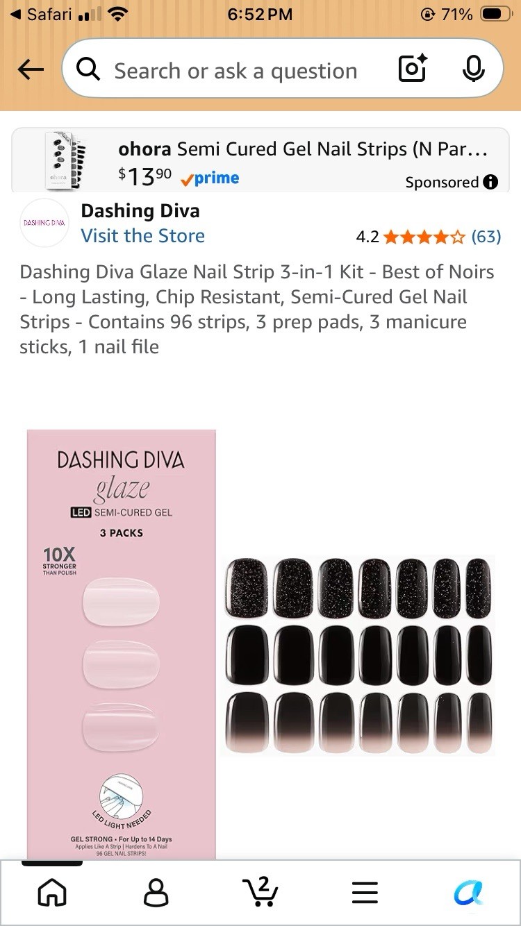 Dashing Diva Glaze Press-On Nails Gray Glossy Full Cover Set for Finger and more