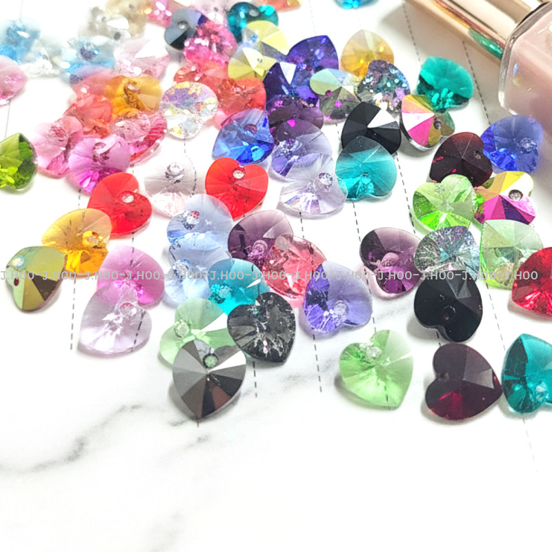 Swarovski 6228 XILION Heart Pendant 10.3mm Crystal Charm 2pcs
