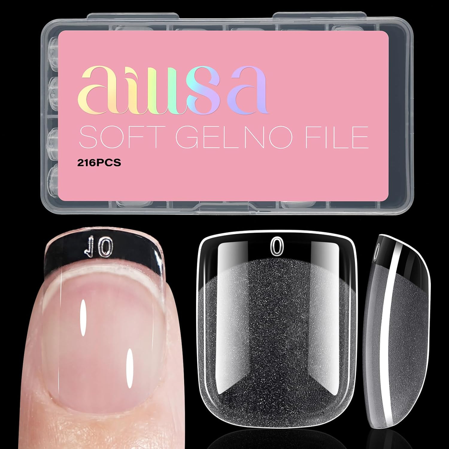 Extra Short Square Nail Tips Full Cover Clear Matte Press On False Nails 216 Pcs