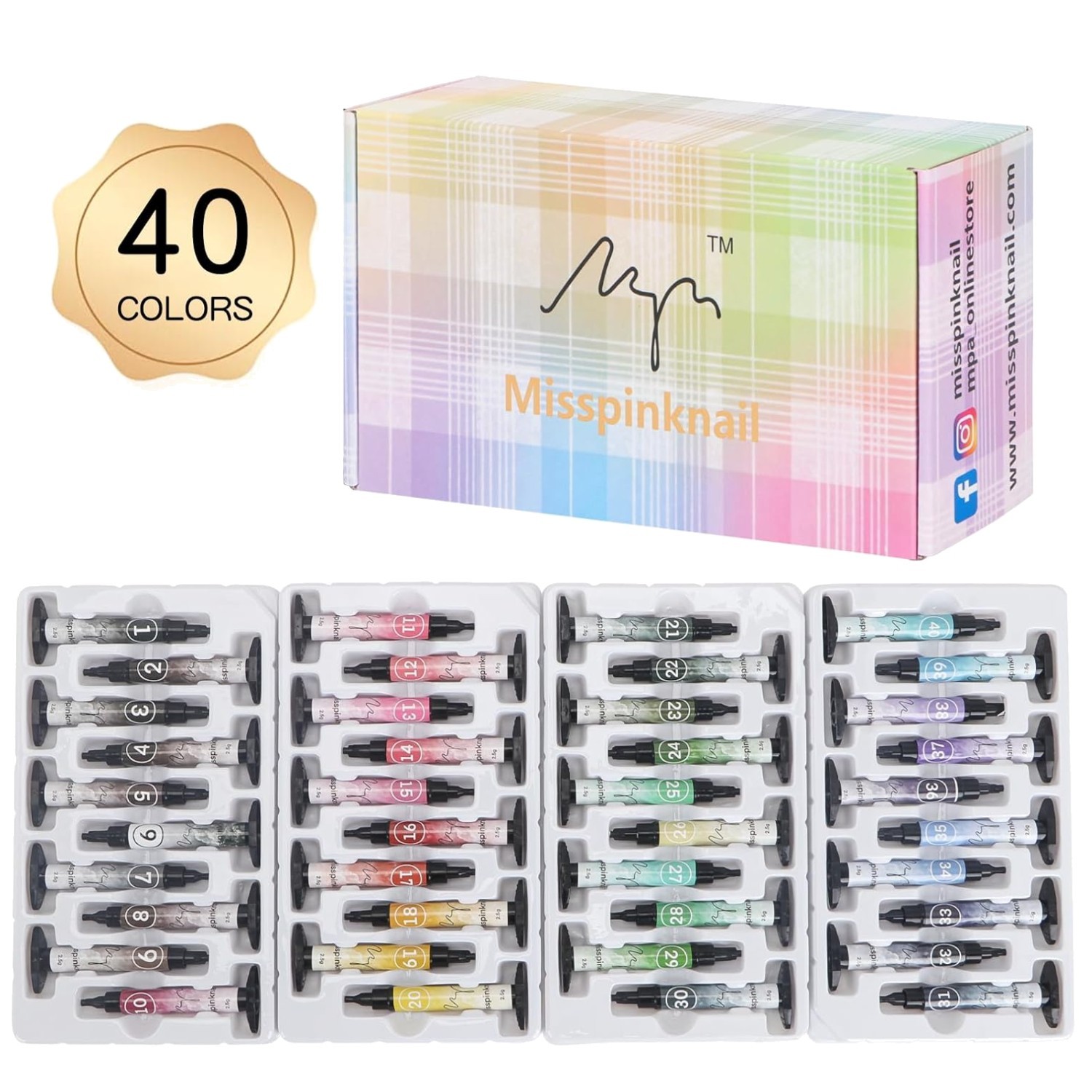 40 Color Gel Palette for Nail Art – UV LED
