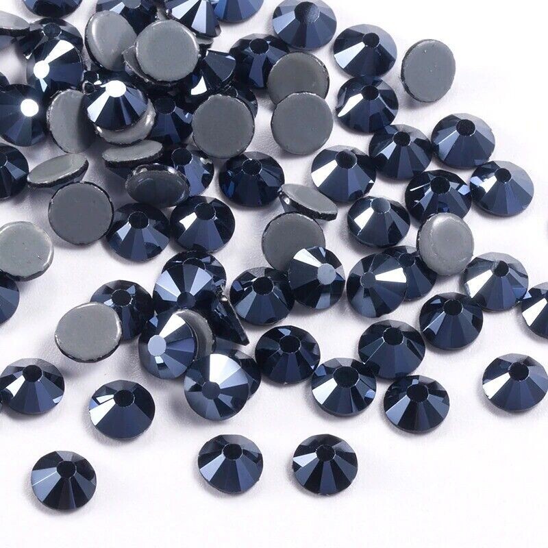 Flat Back Shiny Black Crystal Glass Rhinestone Hot Fix SS20 1440 PCS Nail Art