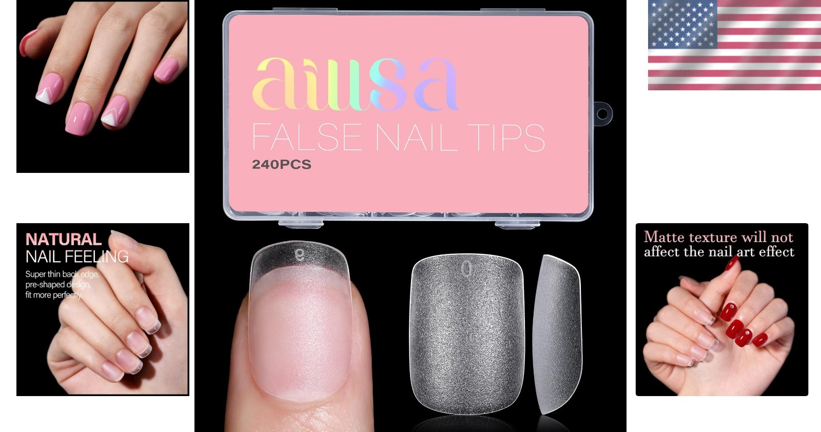 240 PCS Ultra Short Square Gel Nail Tips – Matte Finish for Effortless Elegance