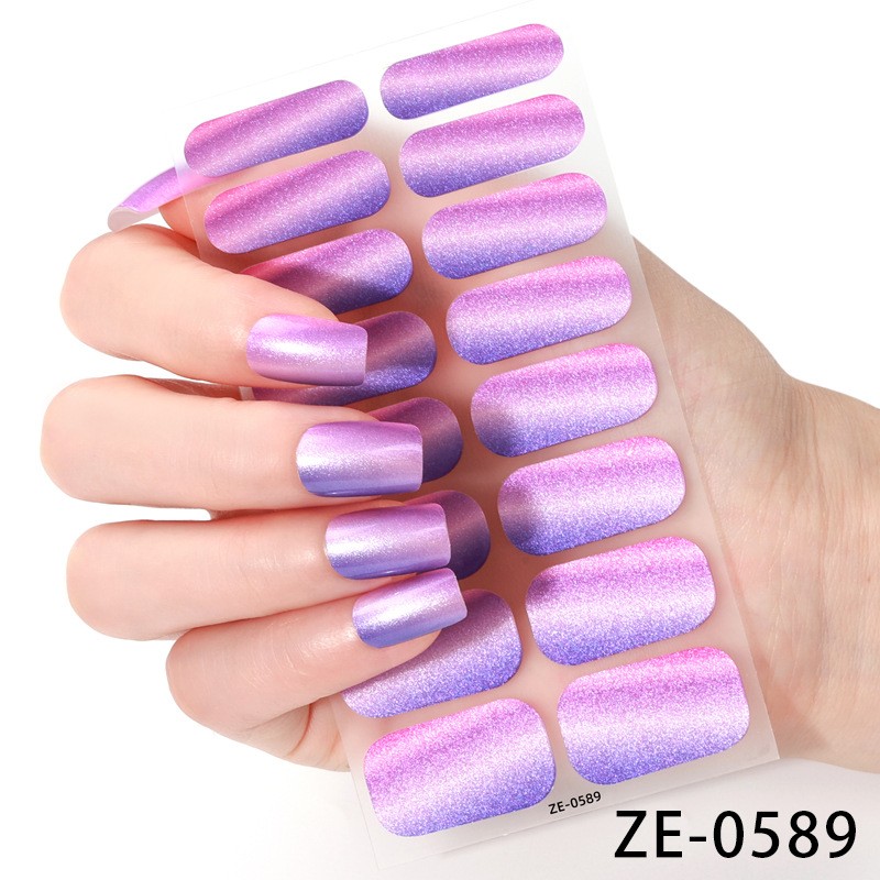 10Pcs Cat Eye Gel Nail Wraps Glitter Flake Full Cover Nail Stickers Western