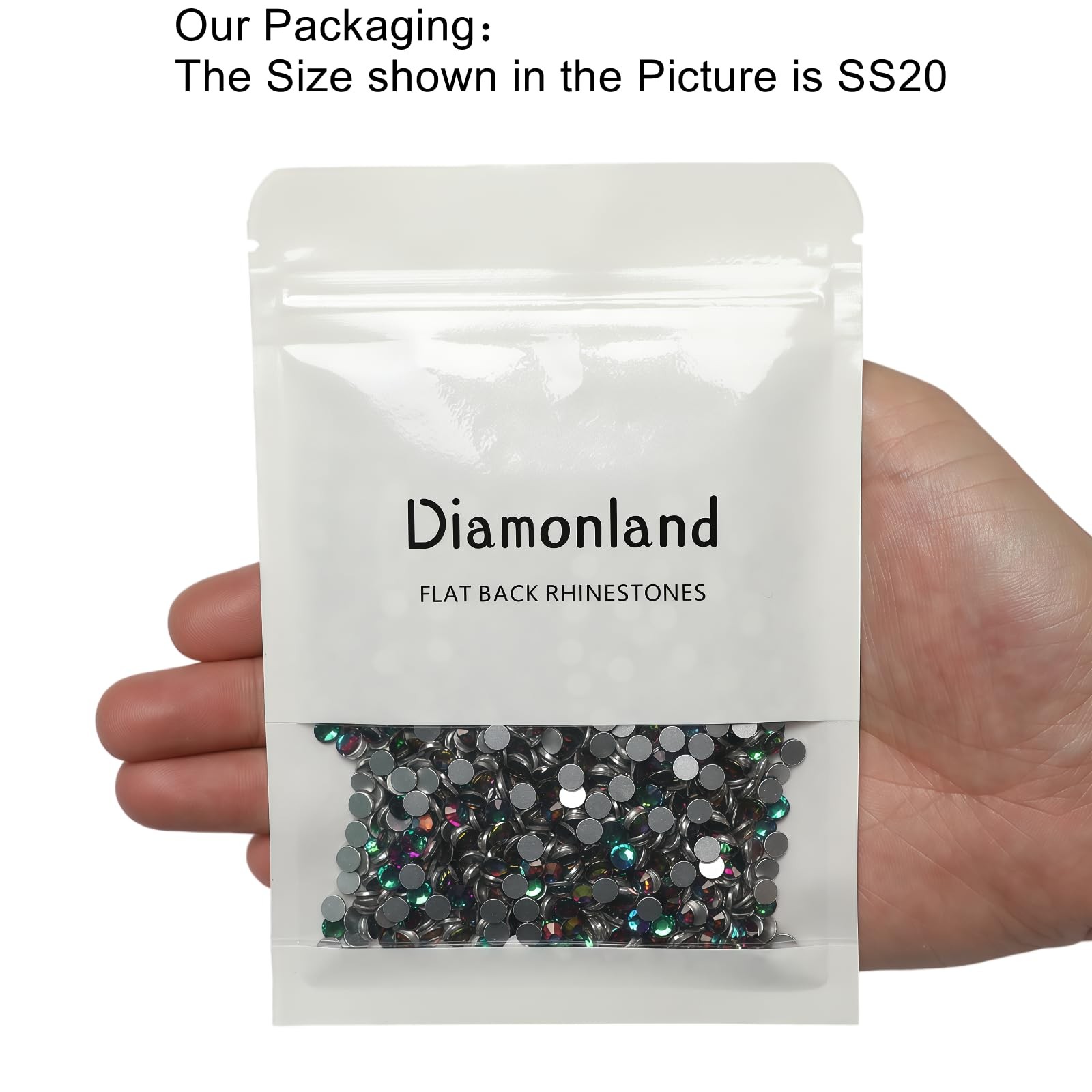 Diamonland Flatback Glass Crystal Rhinestones Rounds Gems for Bedazzling Nail…