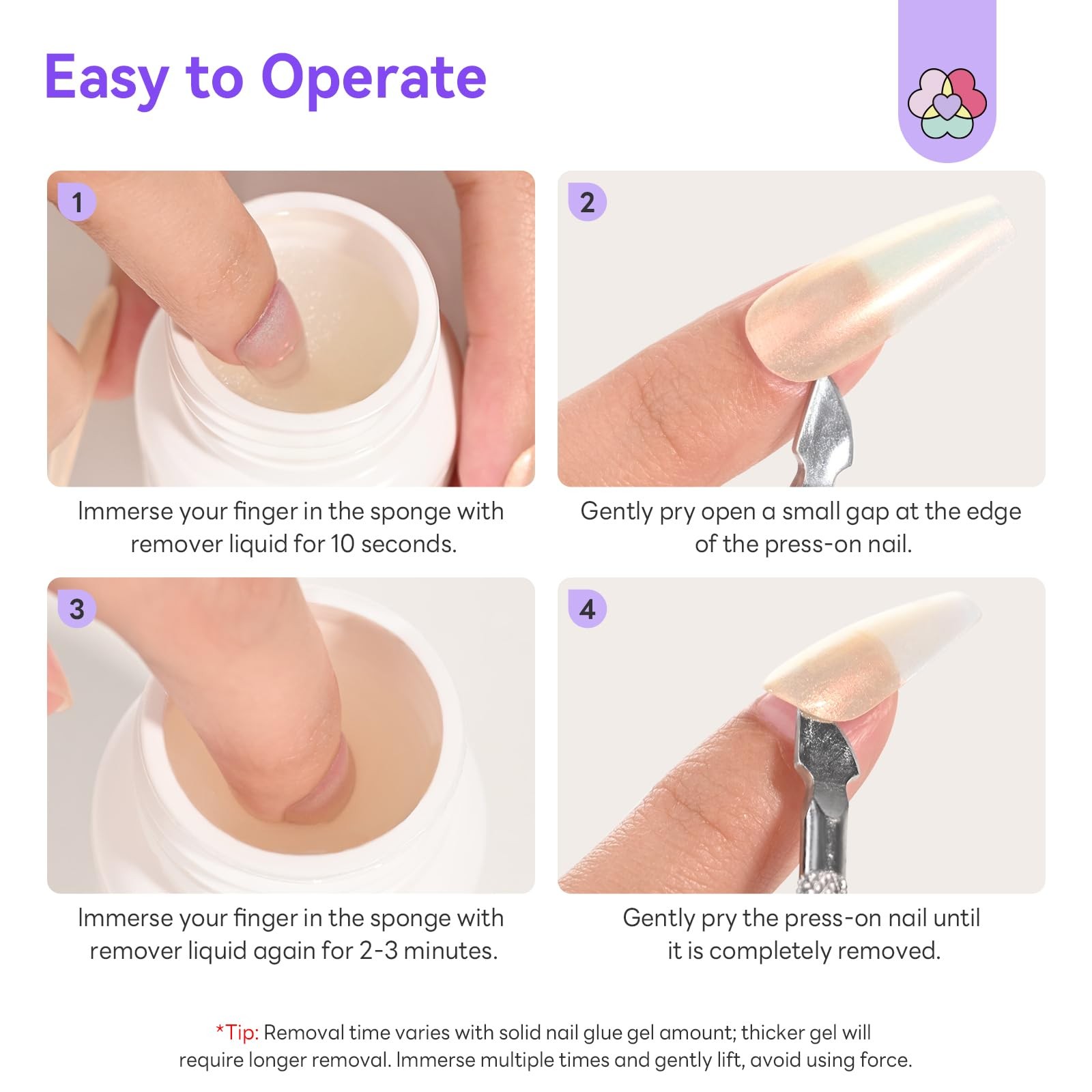 SAVILAND Plant-Based Nail Polish Remover Kit: 6.76 fl.oz Non Acetone Purple-4