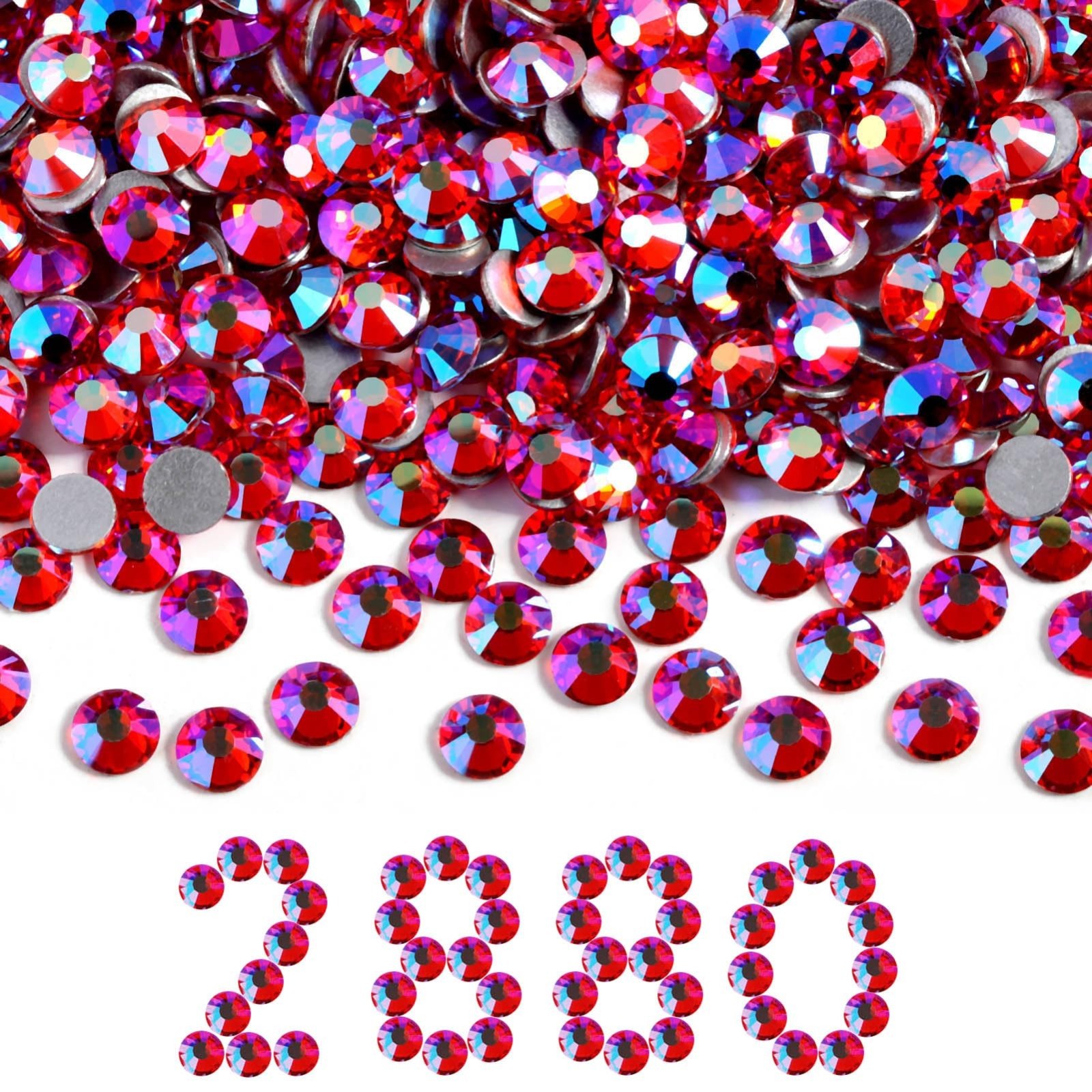 2880pcs Flatback Rhinestones Bulk for Nails, Crafts & DIY Decor – Light Siam AB,