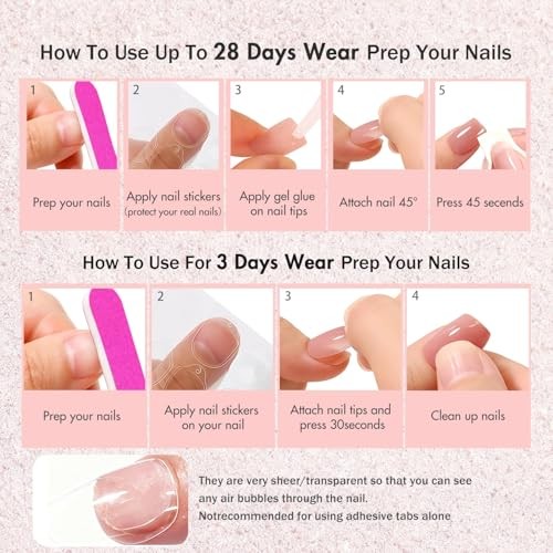 Short Press On Nails – Square French Tip – Royal Blue