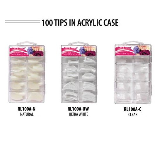 Mia Secret Nail Tips STILLETO /ROYAL FANCY -White, Clear, Natural *CHOOSE YOURS