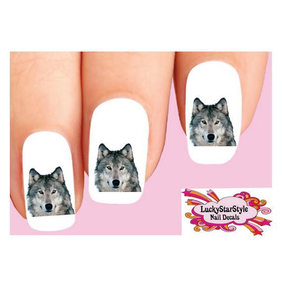 Waterslide Nail Decals Set of 20 – Grey Wolf