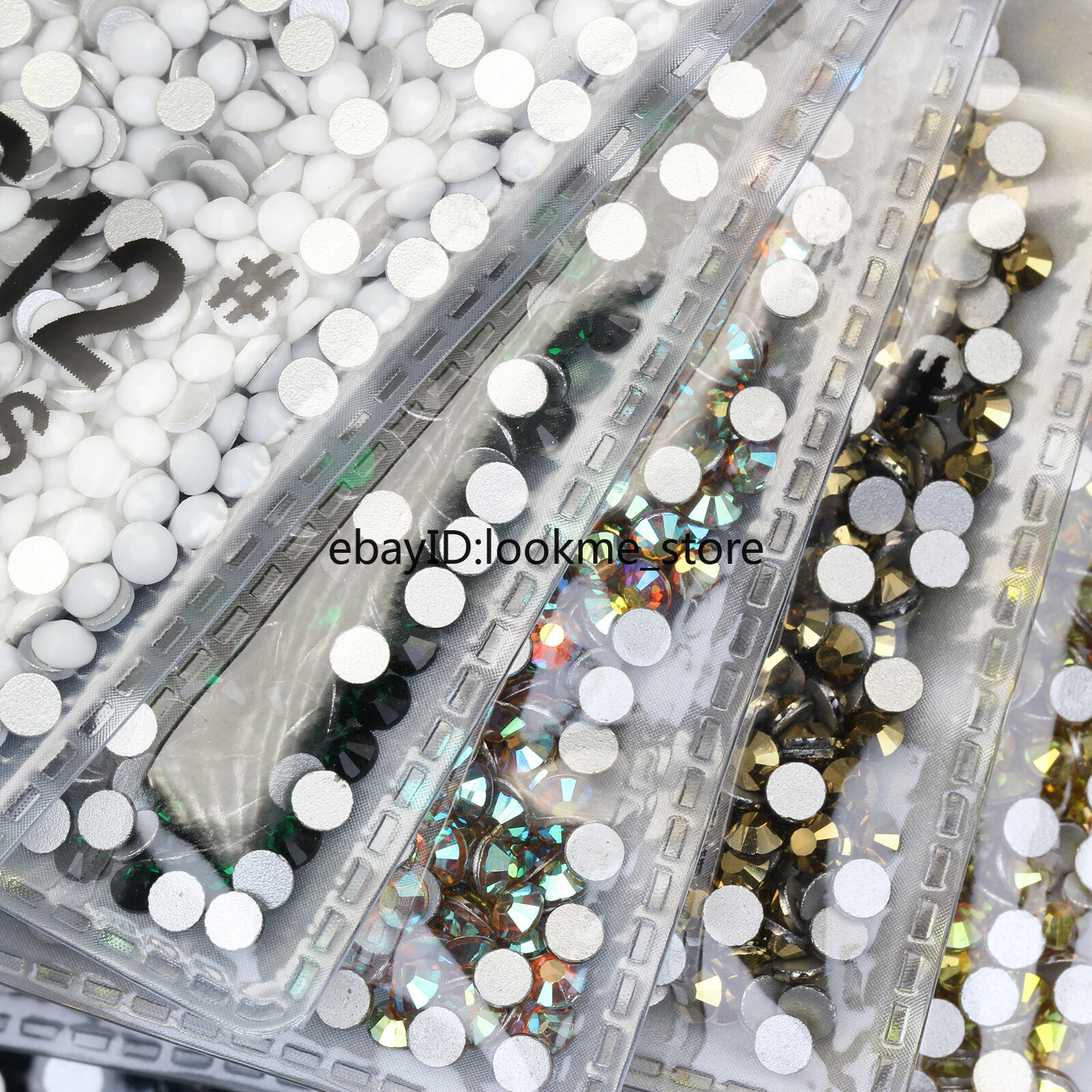 1440pcs 3mm (ss12) Crystal Glass Rhinestones Flatback Gems Nail Art Crafts Decor
